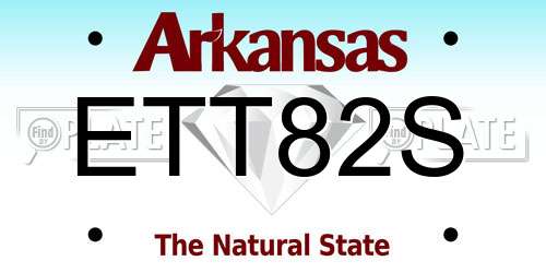 ETT82S Arkansas License Plate