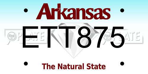 ETT875 Arkansas License Plate