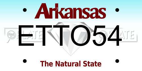 ETTO54 Arkansas License Plate
