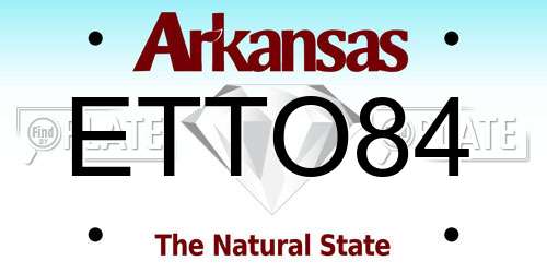 ETTO84 Arkansas License Plate