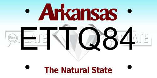 ETTQ84 Arkansas License Plate