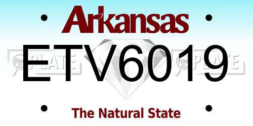 ETV6019 Arkansas License Plate