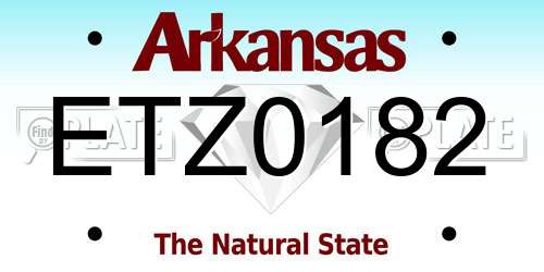 ETZ0182 Arkansas License Plate