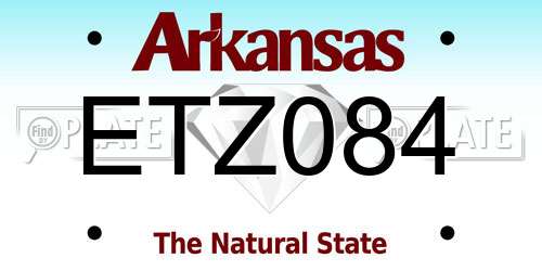 ETZ084 Arkansas License Plate