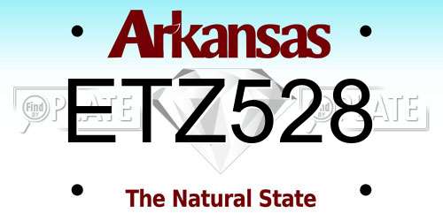 ETZ528 Arkansas License Plate