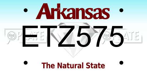 ETZ575 Arkansas License Plate