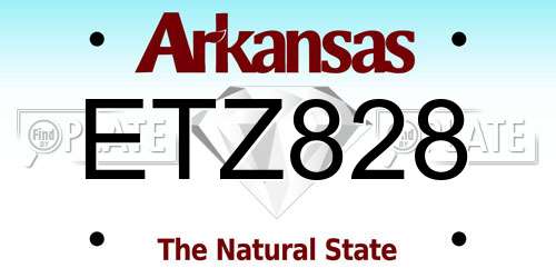ETZ828 Arkansas License Plate