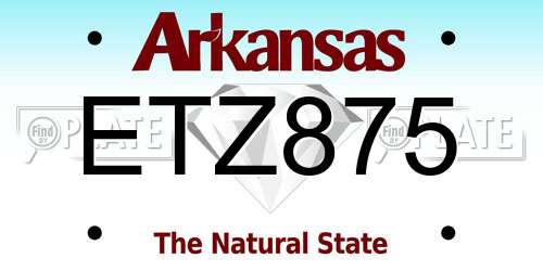 ETZ875 Arkansas License Plate