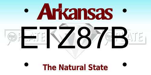 ETZ87B Arkansas License Plate