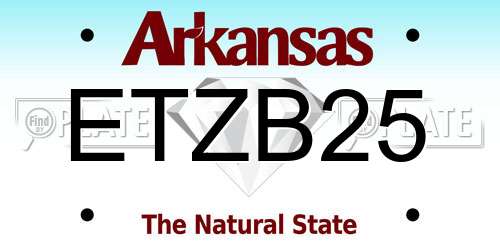 ETZB25 Arkansas License Plate