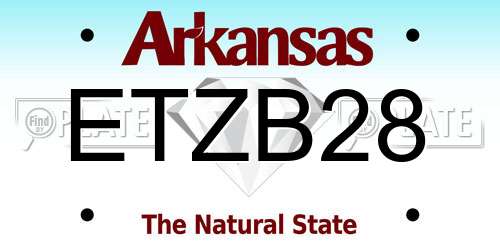 ETZB28 Arkansas License Plate