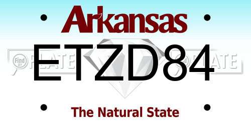 ETZD84 Arkansas License Plate