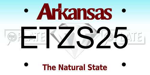 ETZS25 Arkansas License Plate