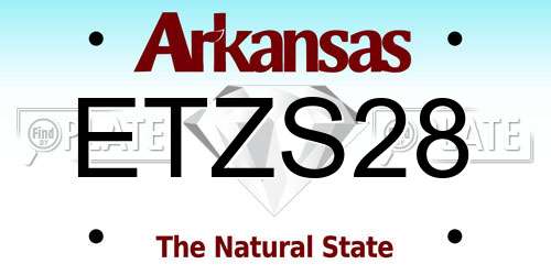 ETZS28 Arkansas License Plate