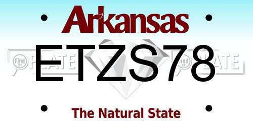 ETZS78 Arkansas License Plate