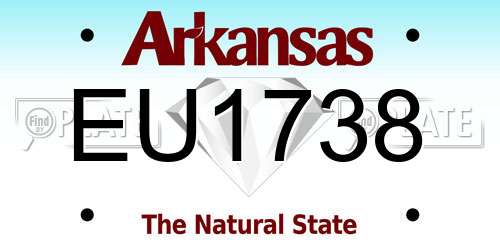 EU1738 Arkansas License Plate