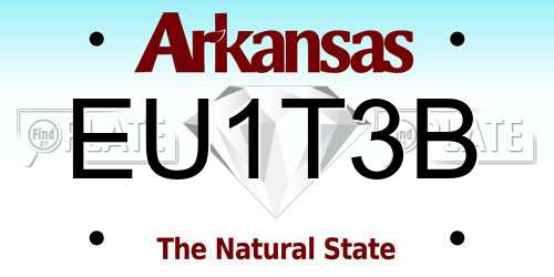EU1T3B Arkansas License Plate