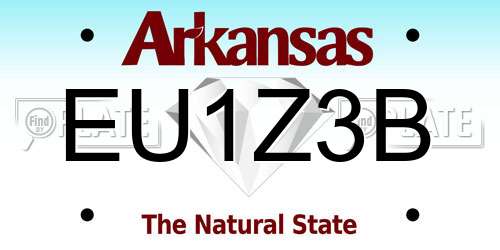 EU1Z3B Arkansas License Plate