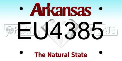 EU4385 Arkansas License Plate