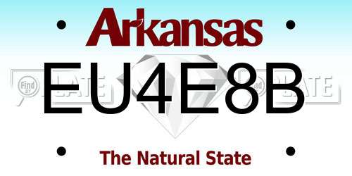 EU4E8B Arkansas License Plate