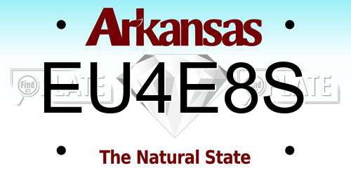 EU4E8S Arkansas License Plate