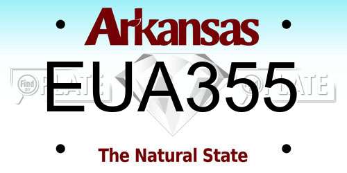 EUA355 Arkansas License Plate