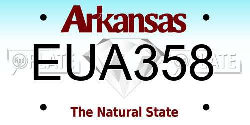 EUA358 Arkansas License Plate