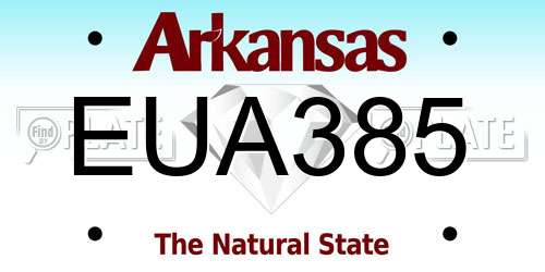 EUA385 Arkansas License Plate