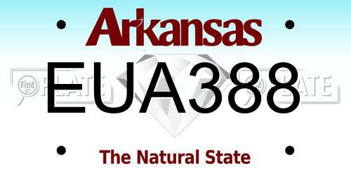EUA388 Arkansas License Plate