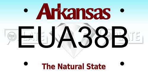EUA38B Arkansas License Plate