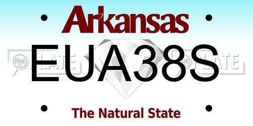 EUA38S Arkansas License Plate