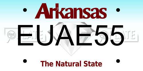 EUAE55 Arkansas License Plate