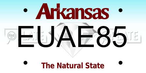 EUAE85 Arkansas License Plate