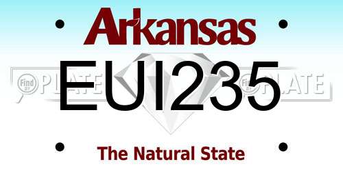 EUI235 Arkansas License Plate
