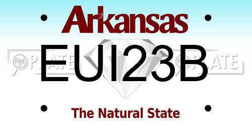 EUI23B Arkansas License Plate