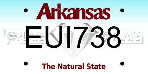 EUI738 Arkansas License Plate