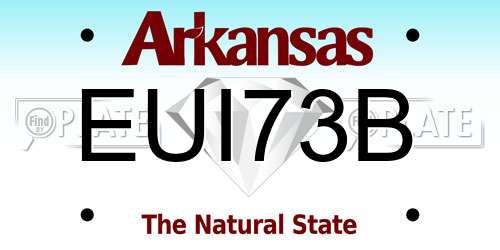 EUI73B Arkansas License Plate
