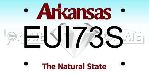 EUI73S Arkansas License Plate