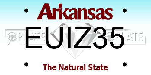 EUIZ35 Arkansas License Plate