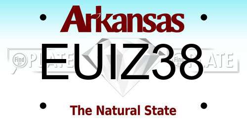 EUIZ38 Arkansas License Plate