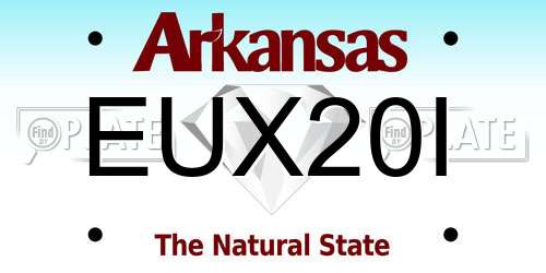 EUX20I Arkansas License Plate