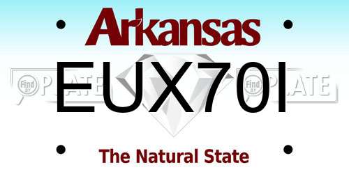 EUX70I Arkansas License Plate