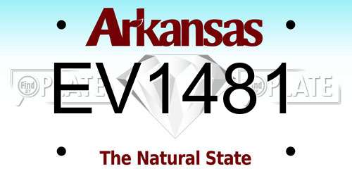 EV1481 Arkansas License Plate