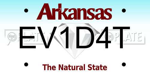 EV1D4T Arkansas License Plate