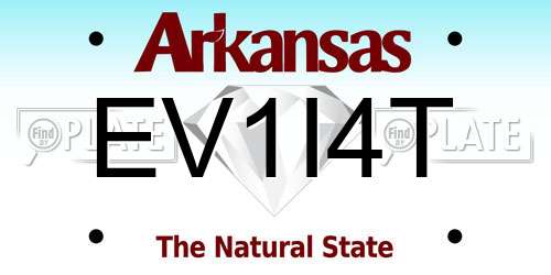 EV1I4T Arkansas License Plate