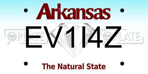 EV1I4Z Arkansas License Plate