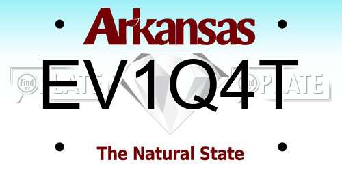 EV1Q4T Arkansas License Plate
