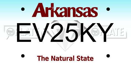EV25KY Arkansas License Plate