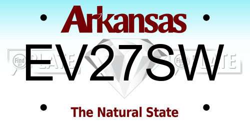 EV27SW Arkansas License Plate