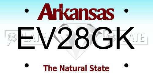 EV28GK Arkansas License Plate